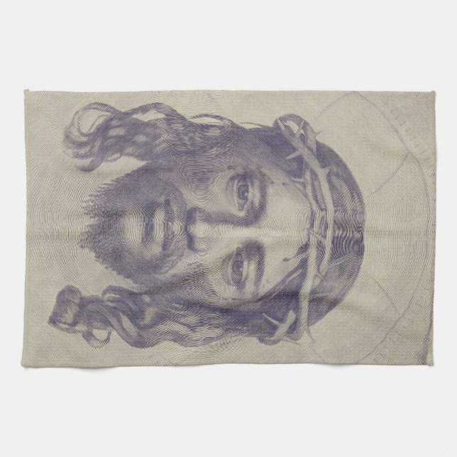 Das Gesicht von Christus auf dem heiligen Schleier Geschirrtuch (Horizontal)