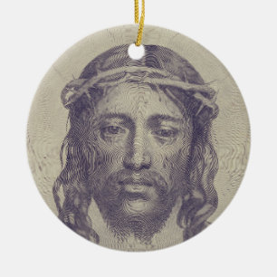 Das Gesicht von Christus auf dem heiligen Schleier Keramik Ornament