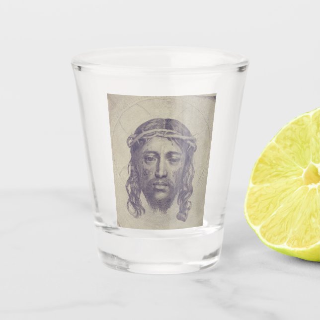 Das Gesicht von Christus auf dem heiligen Schleier Schnapsglas (Vorderseite)