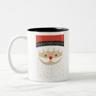 das Gesicht von Santa Claus Zweifarbige Tasse