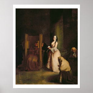 Das Geständnis, c.1755 (Öl auf Leinwand) Poster
