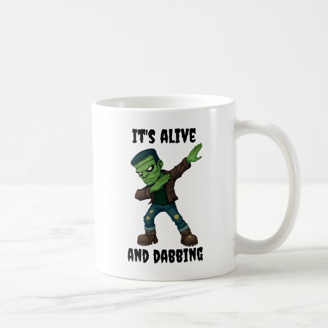 Das gestanzte Monster lebt und versucht zu Hallowe Kaffeetasse (Rechts)