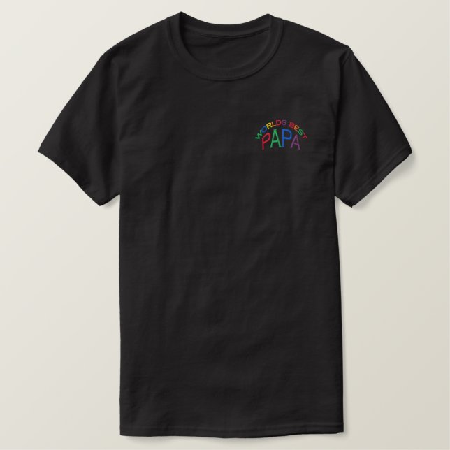 Das gestickte Shirt der Welt bester Papa (Design vorne)