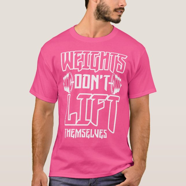 Das Gewicht hebt sich nicht selbst ein sonniges Ge T-Shirt (Vorderseite)