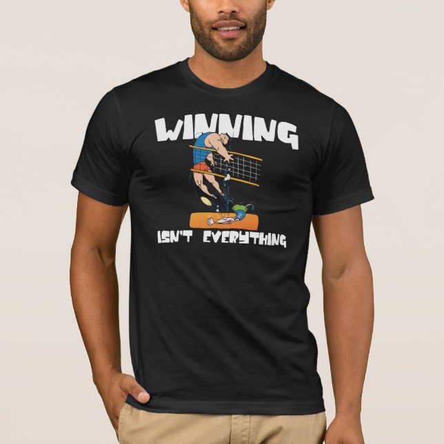 Das Gewinnen ist nicht alles Volleyball-schwarzer T-Shirt (Vorderseite)