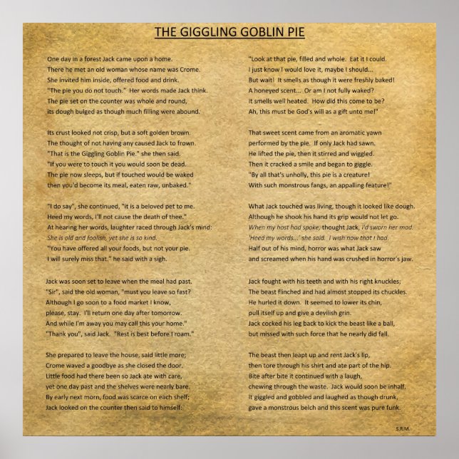 DAS GIGGLING GOBLIN PIE POSTER (Vorne)