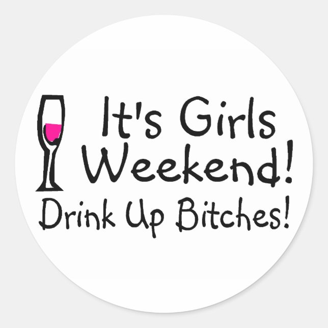 Das Girls Weekend Runder Aufkleber (Vorderseite)