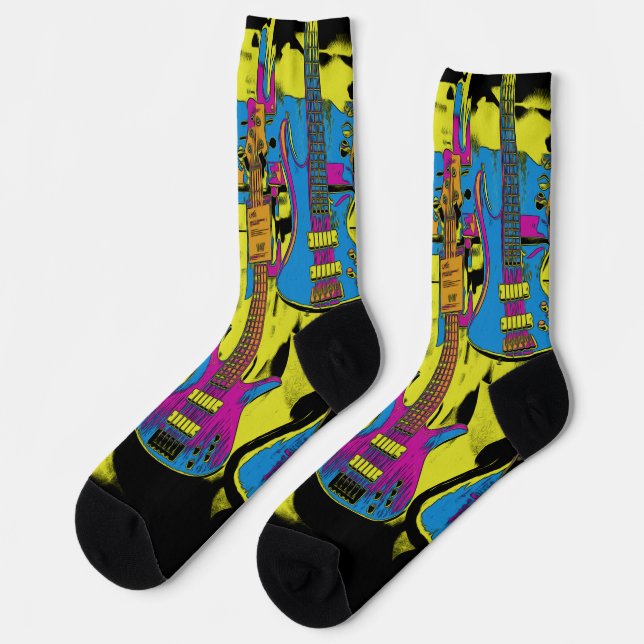 Das Gitarren-Party - Musikinstrumente Socken (Linkes Detail)