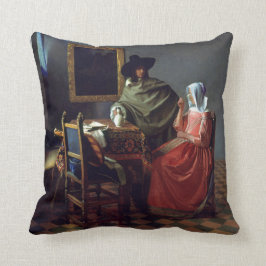 Das Glas des Weins durch Johannes Vermeer Kissen