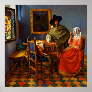 Das Glas Wein von Johannes Vermeer Poster