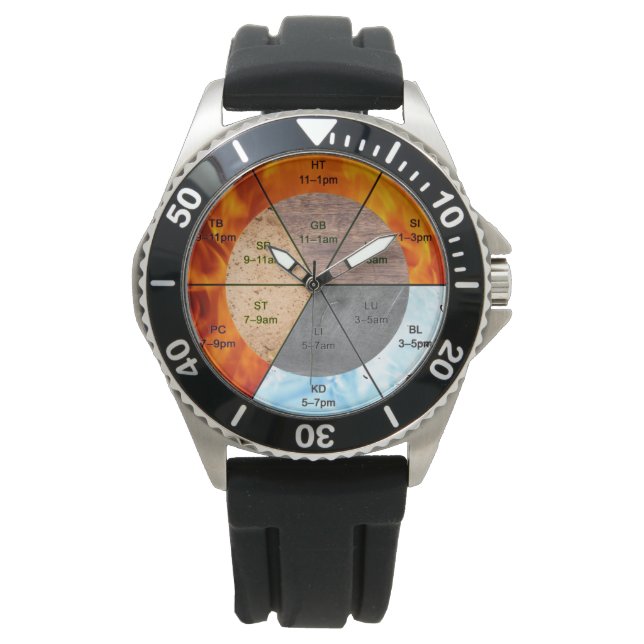 Das Gleichgewicht: Ba Gua, 8 Trigramm Yang TCM Armbanduhr (Vorderseite)