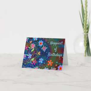 Das Glück der Blue Fun Blume zum Geburtstag Karte