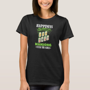 Das Glück der Frauen spielt Mahjong Mahj Jong mit T-Shirt