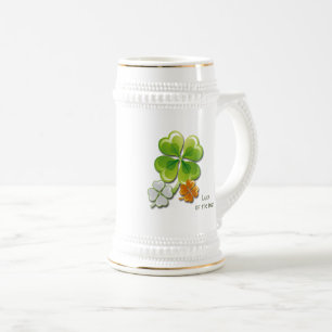 Das Glück der Iren. Individuelle Name für Kleeblät Bierglas