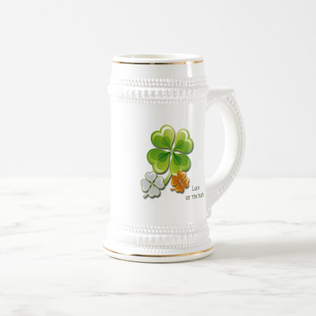 Das Glück der Iren. Individuelle Name für Kleeblät Bierglas (VorderseiteRechts)