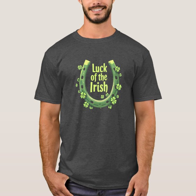 Das Glück des irischen Horseshoe-Designs T-Shirt (Vorderseite)