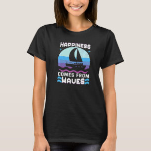 Das Glück kommt vom Wellenboot Skipper Boot T-Shirt
