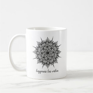 Das Glück liegt in der Mandala Tasse Kaffee oder T