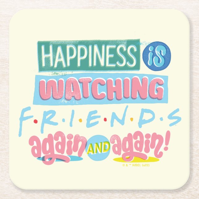 Das Glück sieht sich immer wieder FRIENDS™ an Rechteckiger Pappuntersetzer (Vorderseite)