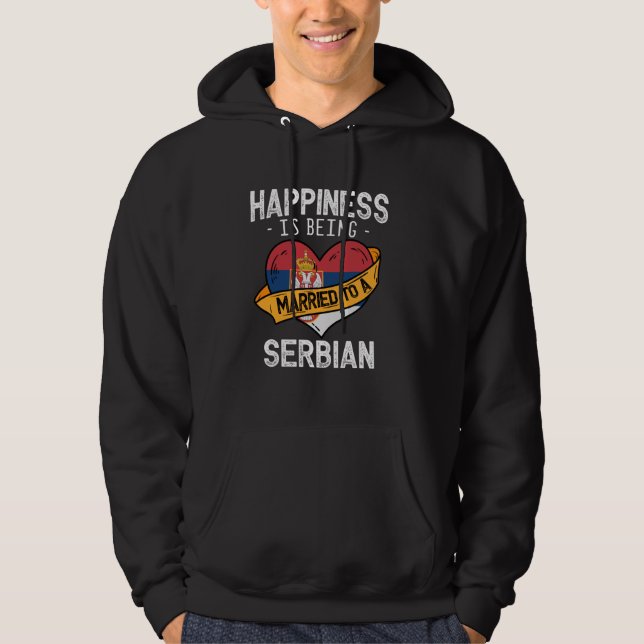Das Glück wird einer serbischen Ehefrau Husba Verh Hoodie (Vorderseite)