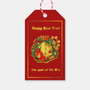 Das glückliche neue Jahr des Ochs in China Geschenkanhänger