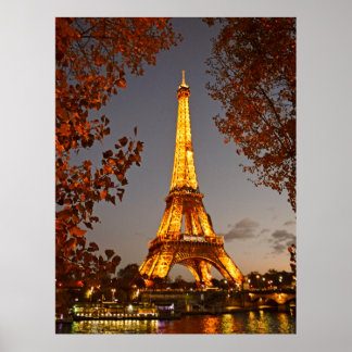 Das Glühen der Nacht im Eiffelturm - Paris Poster