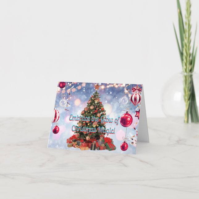 Das Glühen der Weihnachts-Magic-Karte verkörpern Einladung (Vorderseite)