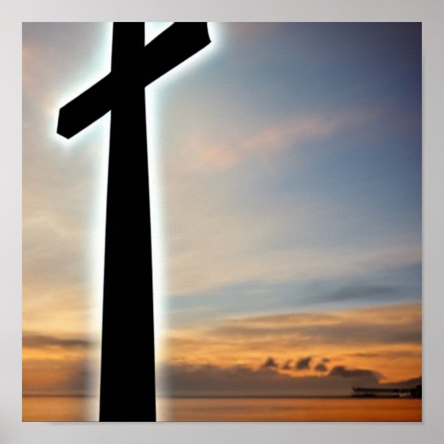 Das glühende Kreuz am Strandposter Poster (Vorne)