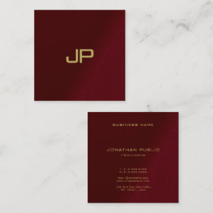 Das Gold-Monogramm Ihres benutzerdefinierten Text- Quadratische Visitenkarte