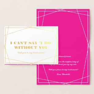 Das Gold u. Pink geometrisch sind, sind meine Folienkarte