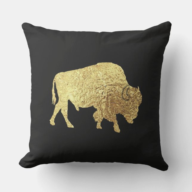 Das Golden Buffalo Outdoor Kissen (Vorderseite)