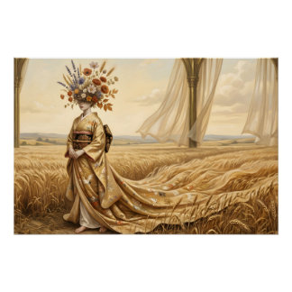 Das goldene Echo: Surrealer botanischer Geist in d Poster