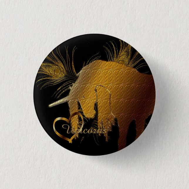 Das goldene Einhorn Button (Vorderseite)