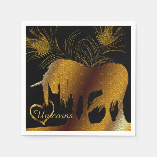 Das goldene Einhorn Serviette (Vorderseite)
