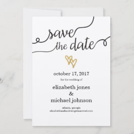 Das goldene Foil Hearts Kraft Paper Save the Date
