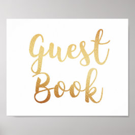 Das goldene Gästebuchzeichen. Hochzeitplakat. Fohl Poster