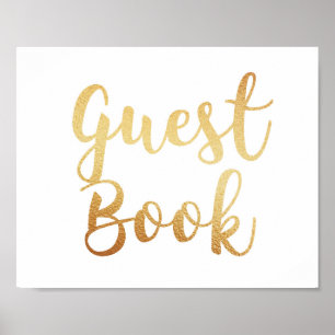 Das goldene Gästebuchzeichen. Hochzeitplakat. Fohl Poster