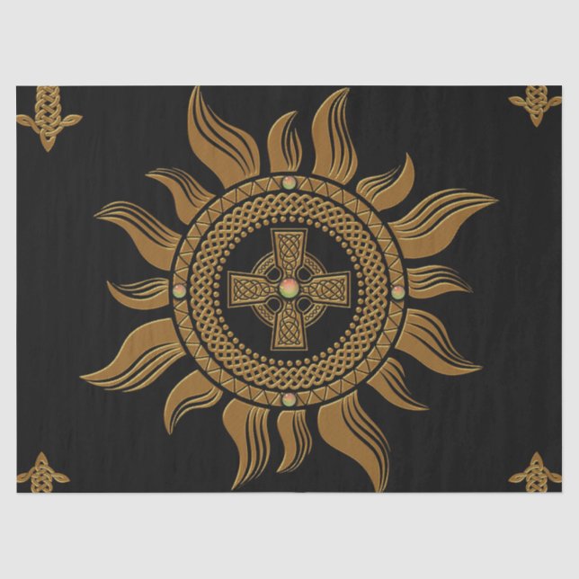 Das goldene keltische Kreuz. Seidenpapier (Vorderseite)