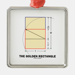 Das goldene Rechteck (Geometry Math Ratio) Silbernes Ornament