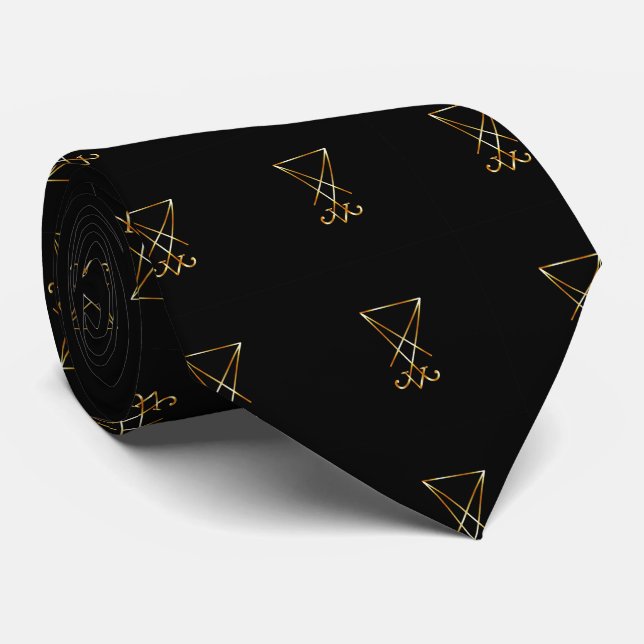 Das goldene sigil von Lucifer Krawatte (Gerollt)