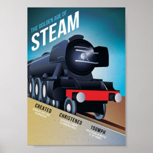Das goldene Zeitalter der Vintagen Dampfbahn Poster