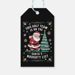 Das Golf Team ist auf der Liste des Weihnachtsmann Geschenkanhänger