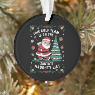 Das Golf Team ist auf der Liste des Weihnachtsmann Ornament