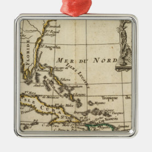 Das Golf von Mexiko, karibische Inseln Silbernes Ornament