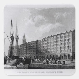 Das Goree Warehouse, George's Dock, Liverpool Quadratischer Aufkleber
