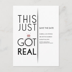 Das Got echt Funny Save the Date Ankündigungspostkarte