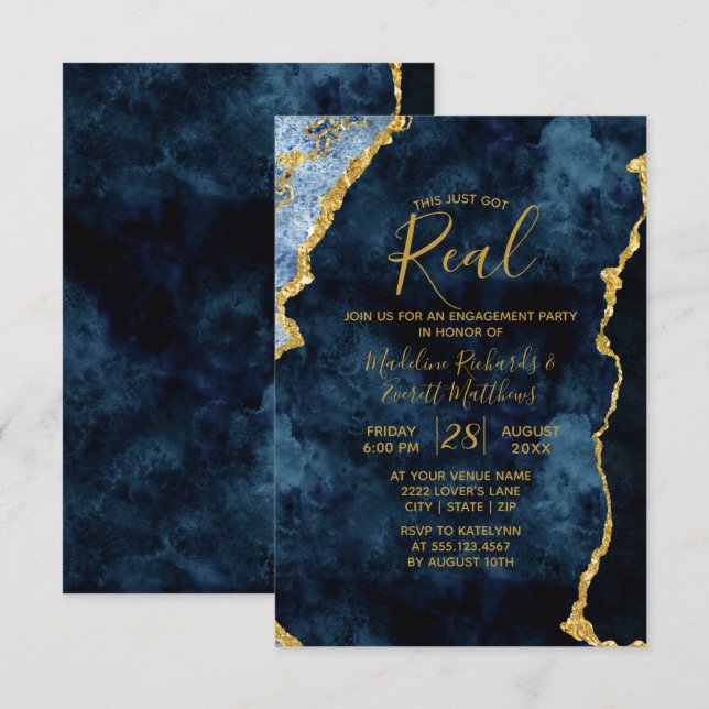 Das Got einfach echte Engagement Party Einladungen (Vorne/Hinten)