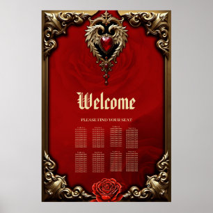 Das gotische Herz von Feuer und Gold. Poster
