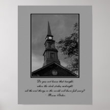 Das gotische Plakat "The Tower Clock"