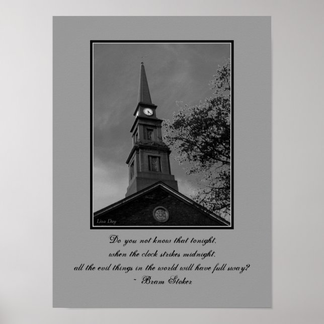 Das gotische Plakat "The Tower Clock" (Vorne)